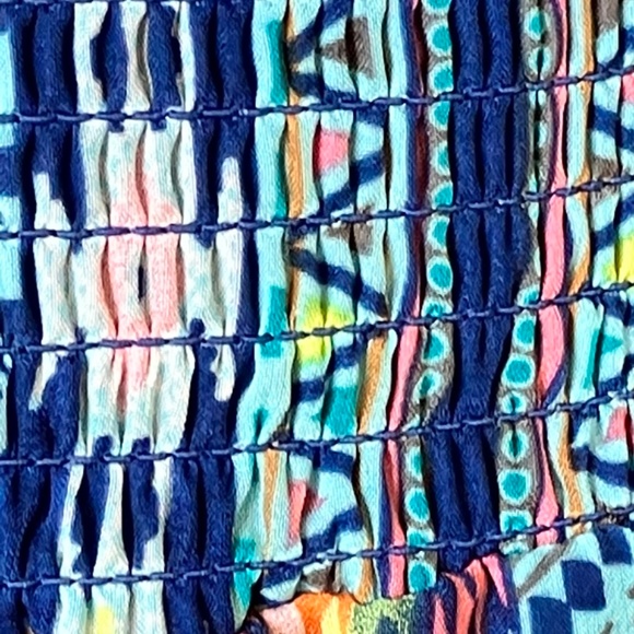 Fire Los Angeles Blue multicolor colorful Western Print maxi dress - Picture 6 of 11